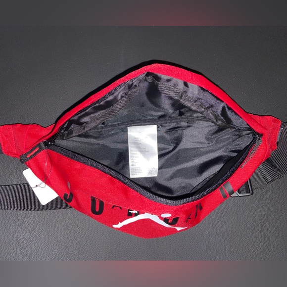 Nike Jordan Fanny Pack - Red 2 Zipper Pockets - Picture 3 of 3